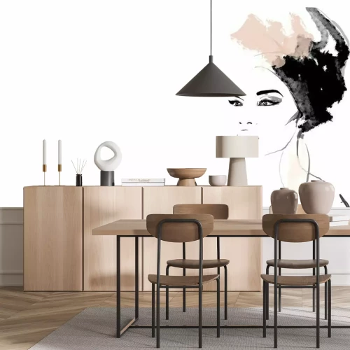 Fotobehang Mode-illustratie met een Afro-Amerikaans model