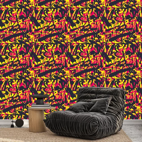 Behang Kleurrijke straatgraffiti-inscripties