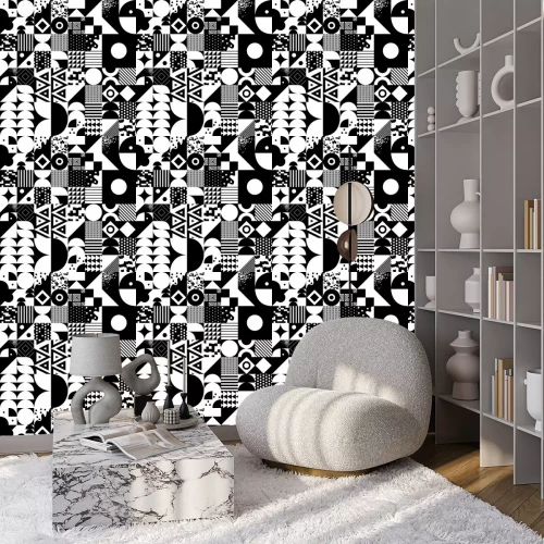 Behang Vintage retro bauhaus style vector seamles pattern