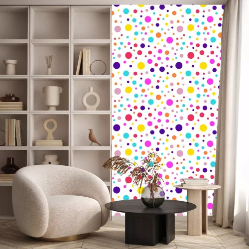 Behang Patroon in heldere kleine en grote cirkels