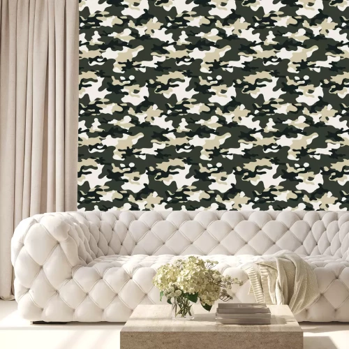 Behang Camo military pattern seamless pattern modern design