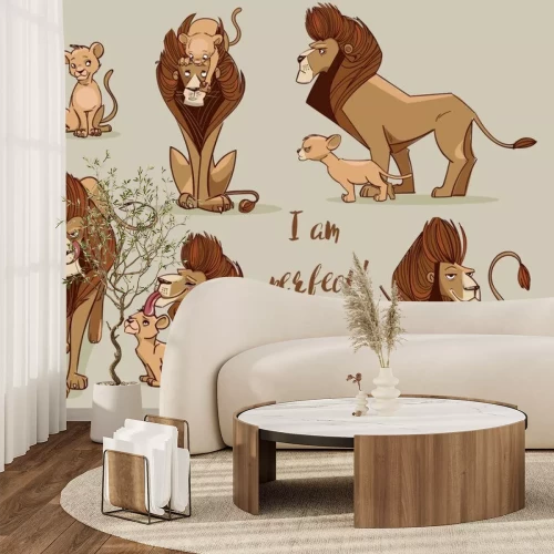 Sticker set with cute lions