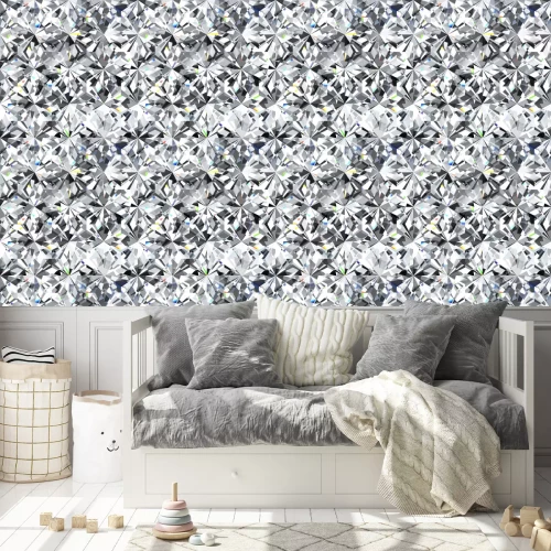 Behang Seamless diamond pattern - vector illustration of crystallic background