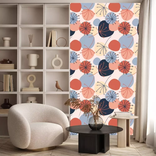 Behang Kleurrijke minimalistische paardebloem moderne afbeelding