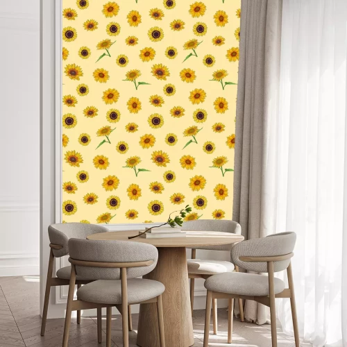 Behang Seamless repeating pattern of sunflowers for wallpaper 