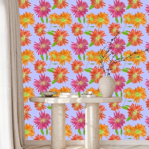 Behang Bonte asters in de lucht