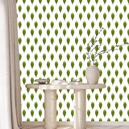 Behang Onbevlekte groene bladeren