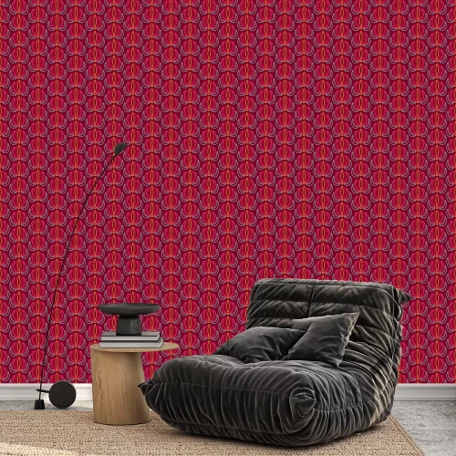 Behang Bloemen roze abstractie