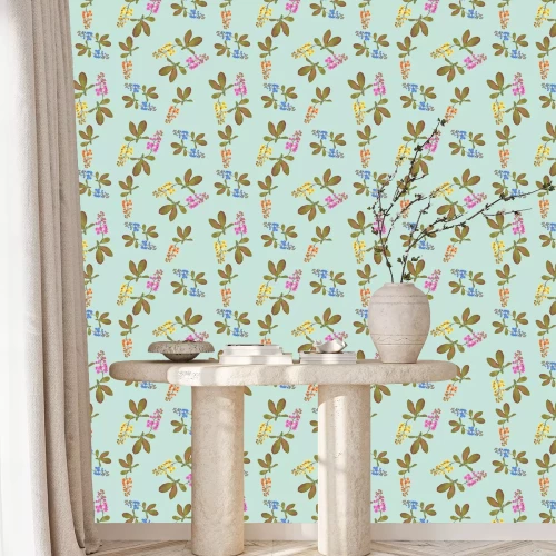 Behang Berberisfamilie op een blauwe achtergrond