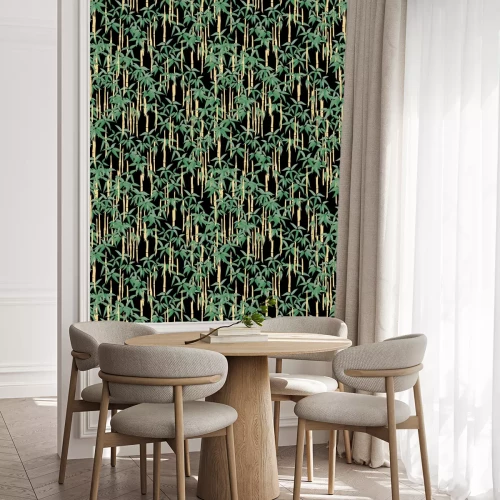 Behang Donker bamboebos