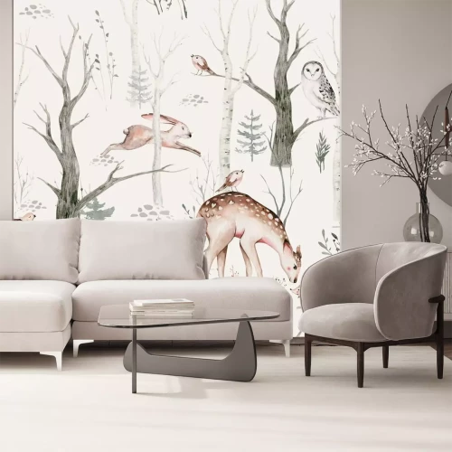 Fotobehang Bosdieren in Scandinavische stijl