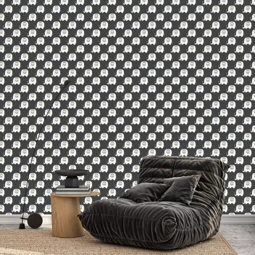 Behang Kleine olifanten met gestreepte oren