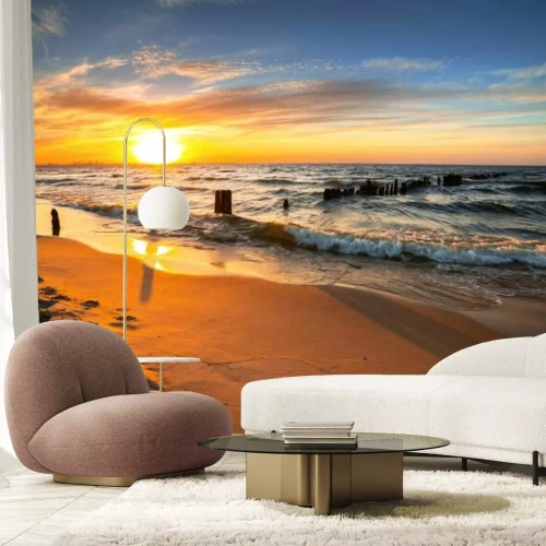 Fotobehang Zonsondergang boven de Oostzee