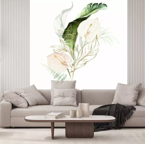 Sticker Schets met exotische bladeren