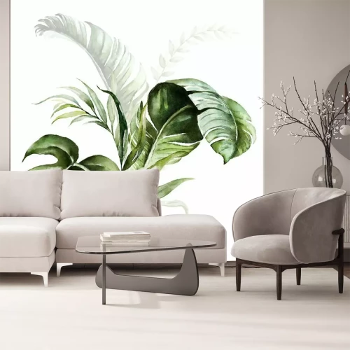 Sticker Tropische bladeren op een witte achtergrond