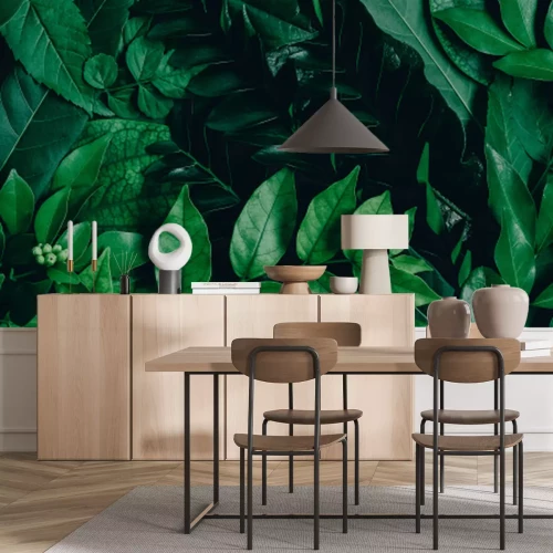 Sticker Abstract green leaves nature texture background. Creative layout for design