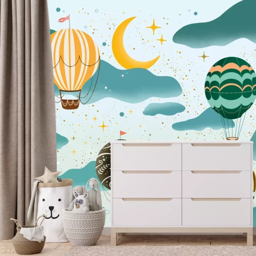 Fotobehang Ballonnen in de wolken