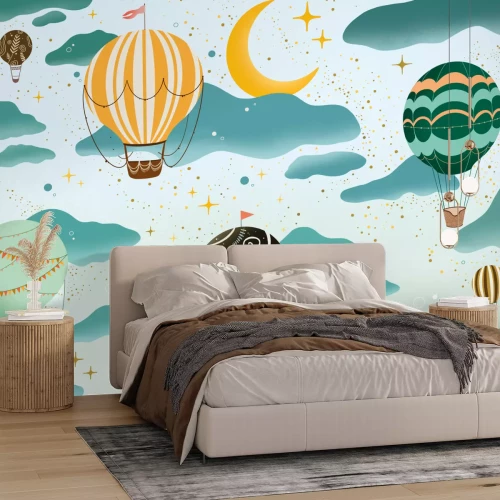 Fotobehang Ballonnen in de wolken