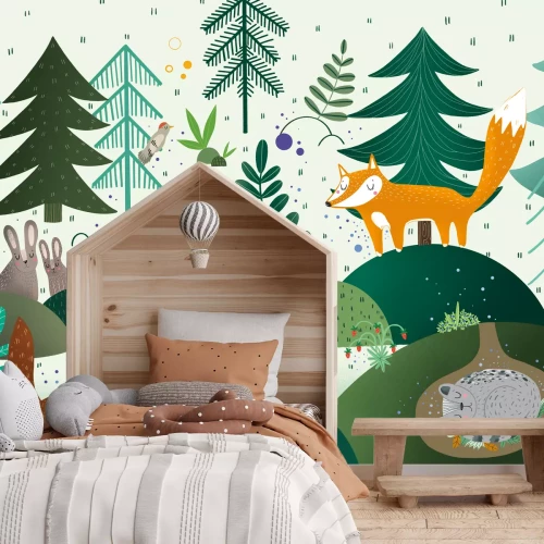 Fotobehang Open plek in het bos