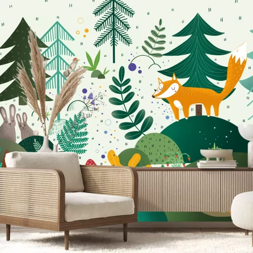 Fotobehang Open plek in het bos