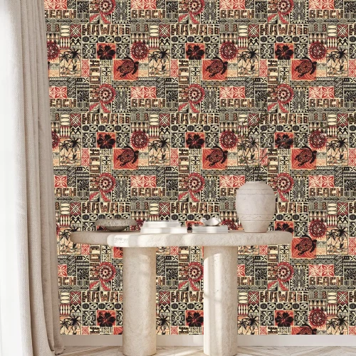 Behang Lapwerk in Hawaïaanse stijl