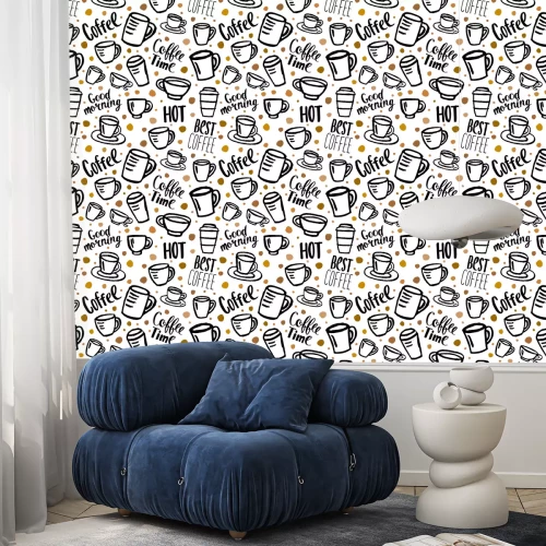 Behang coffee seamless pattern