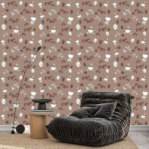 Behang Coffee pattern background