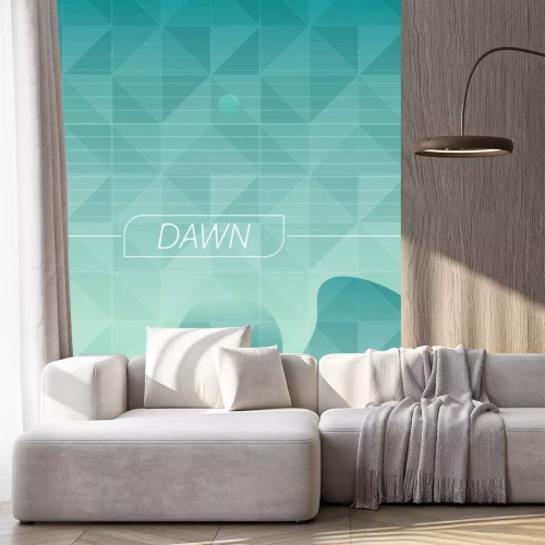 Sticker Blauwe afbeeldingen met een inscriptie