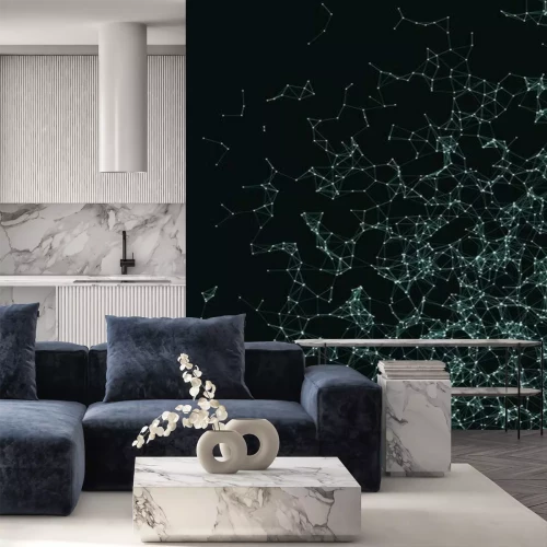 Sticker Een netwerk van gloeiende punten