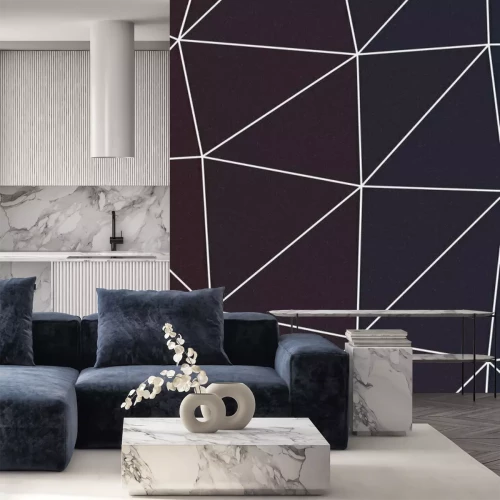 Sticker Marineblauwe afbeeldingen met witte lijnen