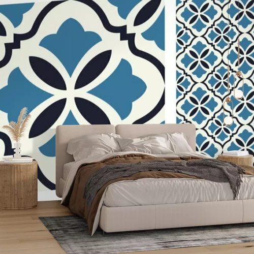 Sticker Vintage tiles patterns antique seamless design in Vector illustration