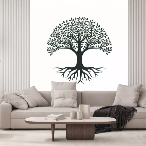 Sticker Zwart-witte boom minimalistische afbeeldingen