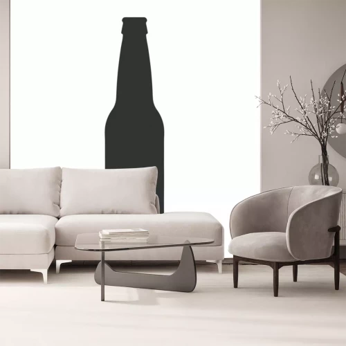 Sticker glass beer bottle icon shape symbol. Vector illustration image.  Isolated on white background. 