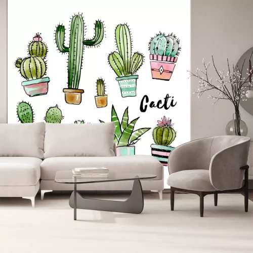Sticker Assorted watercolor cactus collection
