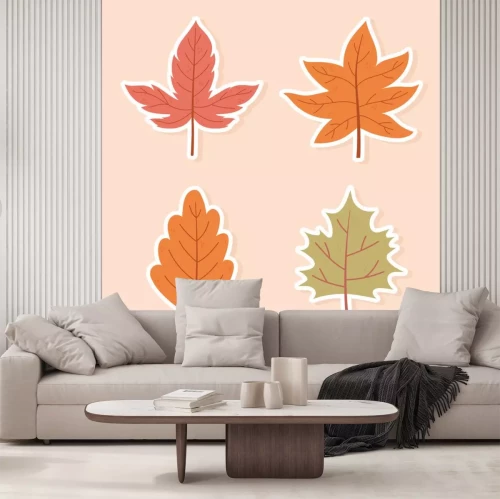 Sticker autumn maple leaves foliage nature decoration stickers icons