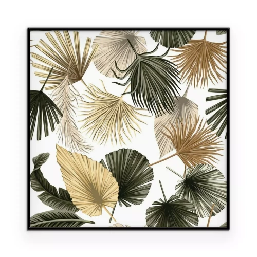 Poster Exotisch bladpatroon in aardse tinten