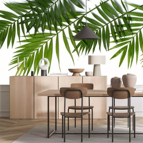 Sticker Kleine palmtakken op een witte achtergrond