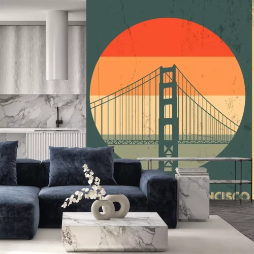 Sticker Golden Gates Bridge San Francisco 1976 Original Poster 