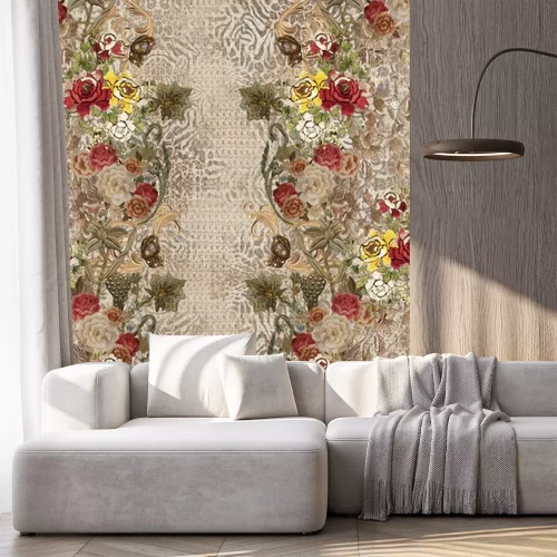 Sticker flowers on the wall