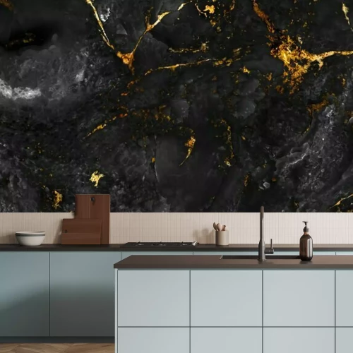 Sticker Zwart marmeren stenen oppervlak