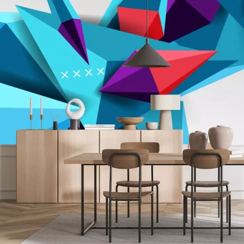 Sticker Kleurrijke ruimtelijke geometrische lichamen