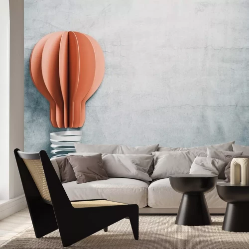 Sticker 3D gloeilamp gemaakt van gekleurd papier