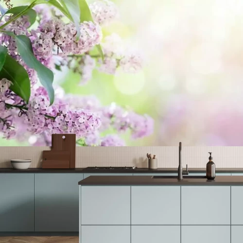 Fotobehang Een takje bloeiende sering