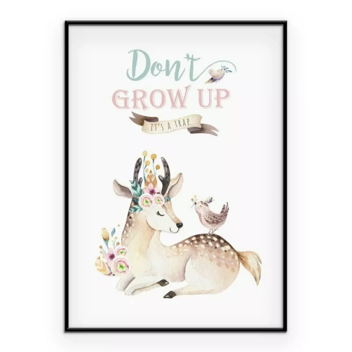 Poster Aquarel boho hert
