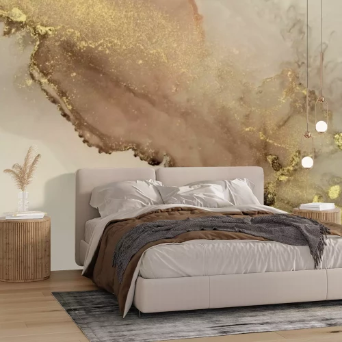 Fotobehang Elegant marmer abstract patroon met gouden glitter