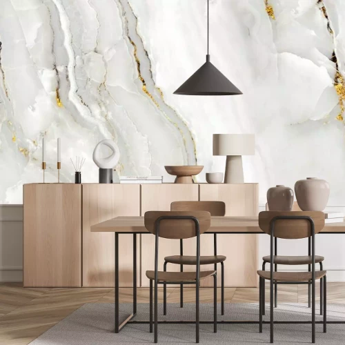 Fotobehang Marmer met gouden adering