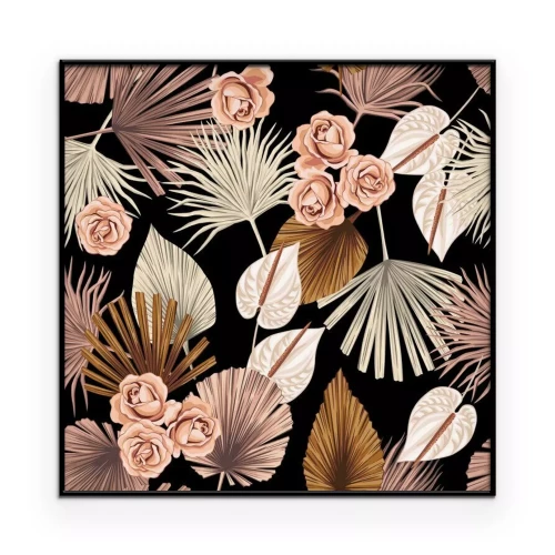 Poster Beige boho bloemenpatroon