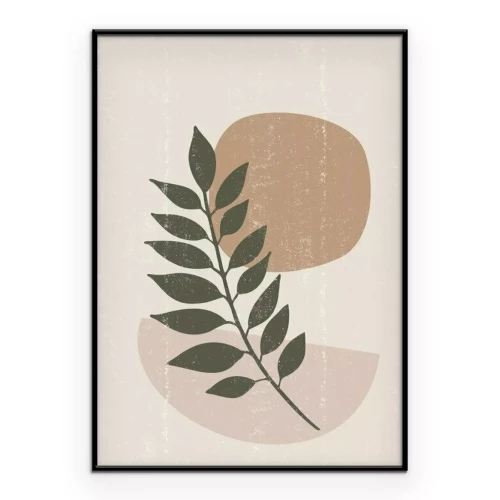 Poster Abstracte compositie met een blad