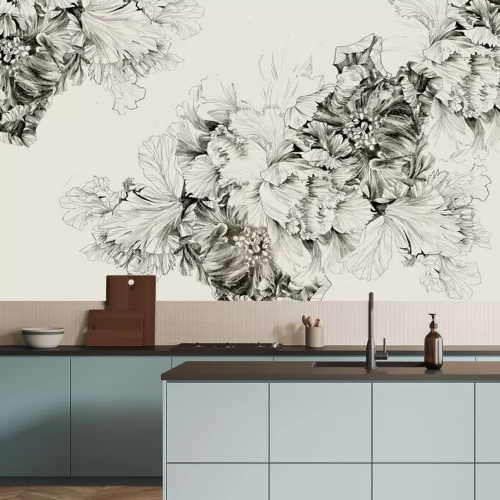 Fotobehang Elegant patroon met een bloem