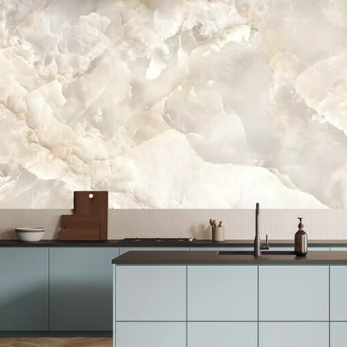 Fotobehang Beige marmeren rots